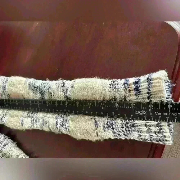 Women’s Sz M/L Blue Marled Longline Knit Pocket Open Cardigan Beach‎ Coastal - Picture 4 of 9